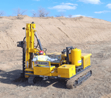 1. Positioning mechanism of multifunctional surface DTH drilling rig