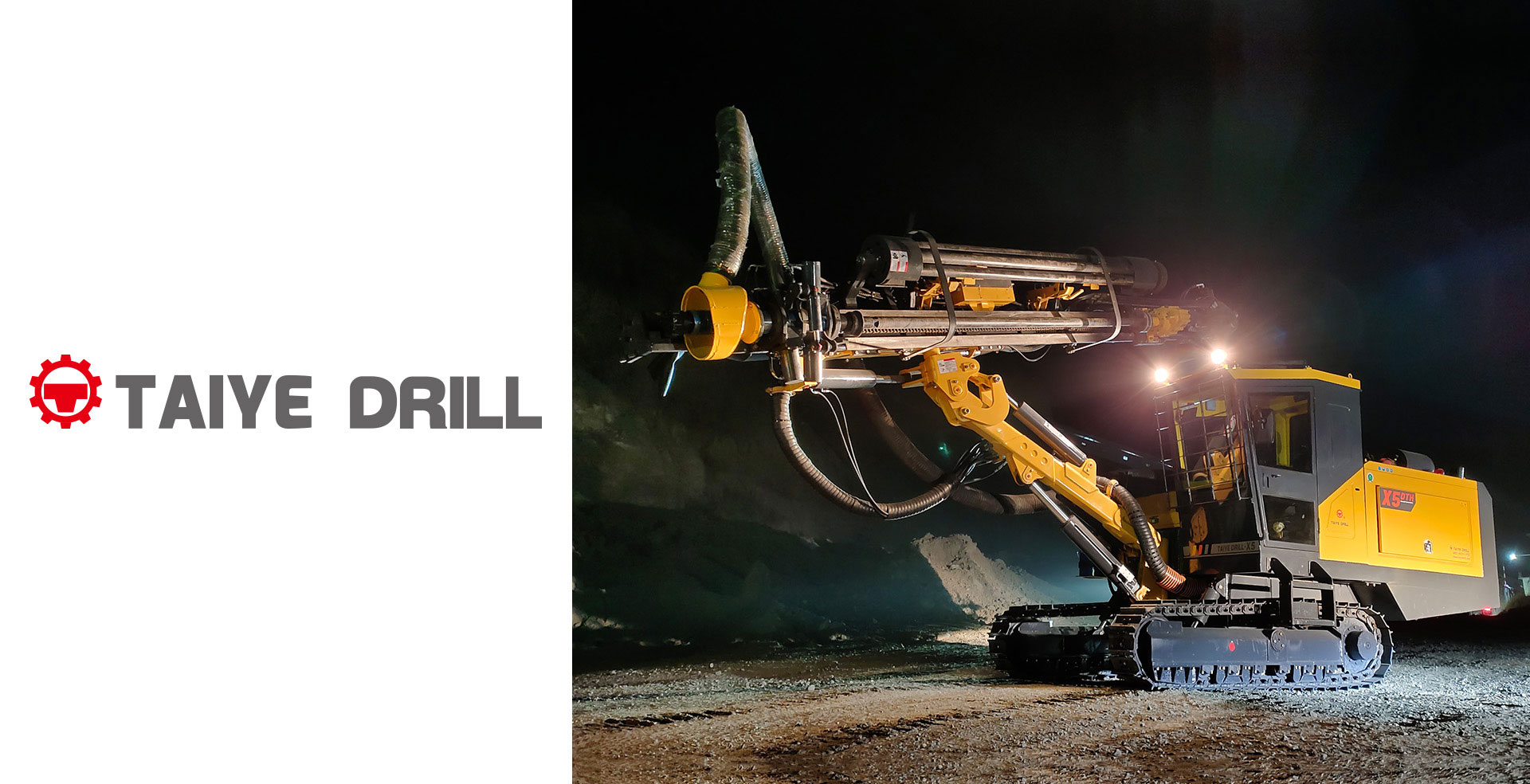 TAIYE-X5-DTH Separated Crawler Mounted Automatic Rod Change System Surface Hydraulic Drill Rig with Cab