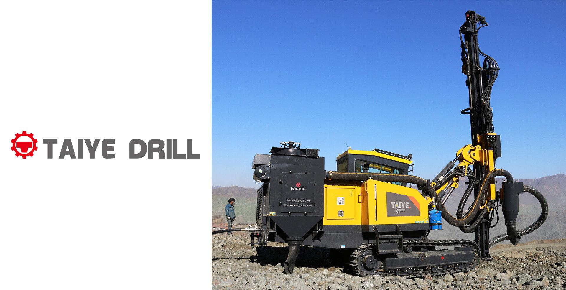 TAIYE-X5-DTH Separated Crawler Mounted Automatic Rod Change System Surface Hydraulic Drill Rig with Cab