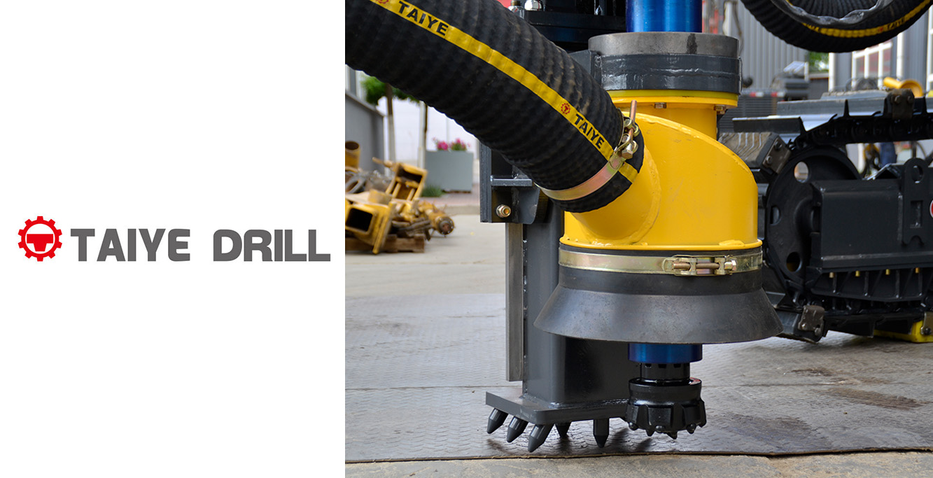 TAIYE-390-DTH Seperated crawler mounted automatic rod change system surface hydraulic drilling rig with cab