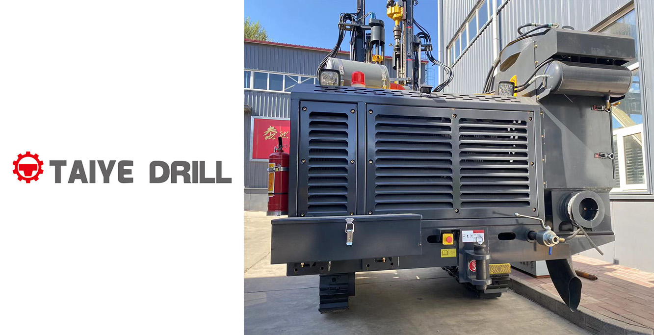 TAIYE-390-DTH Seperated crawler mounted automatic rod change system surface hydraulic drilling rig with cab